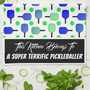 Blue & Green Pickleball Paddle Green Pickleballs Geschirrtuch