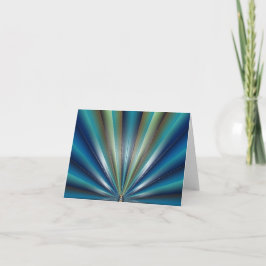 Blue-Green Pleated Design Note/Greeting Card Karte