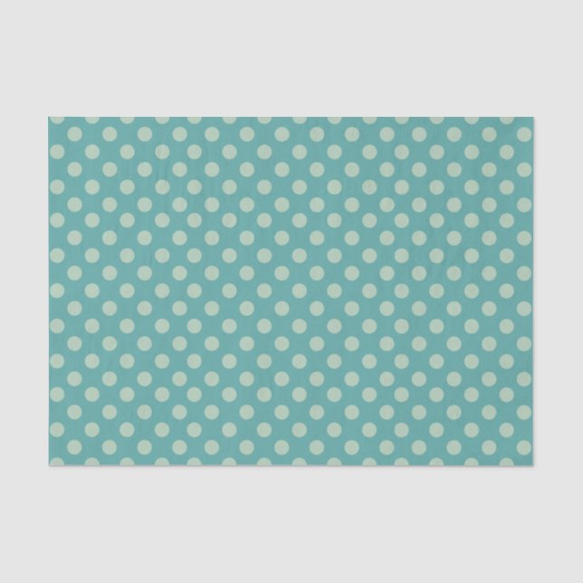 Blue Green Polka Dot Pattern Seidenpapier (Vorderseite)
