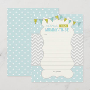 Blue Green Polka Dots Baby Duschberatungskarte Hinweiskarte