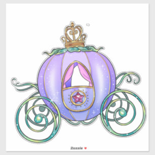 Blue Green Princess Carriage Illustrationsklemme Aufkleber
