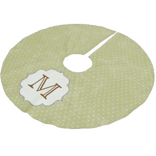 Blue Green Punkt Monogram Initial Tree Skirt Polyester Weihnachtsbaumdecke