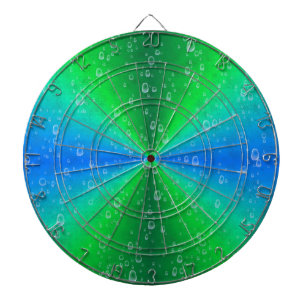 Blue Green Rainbow in Elephant Skin Leather Optik Dartscheibe