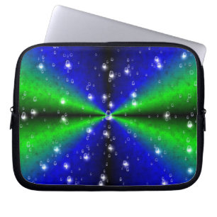 Blue Green Rainbow in Elephant Skin Leather Optik Laptopschutzhülle