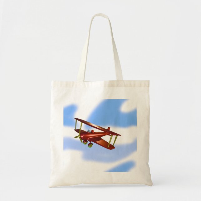 Blue Green Red Bi-Flugzeug Flight Adventure Tote B Tragetasche (Vorne)