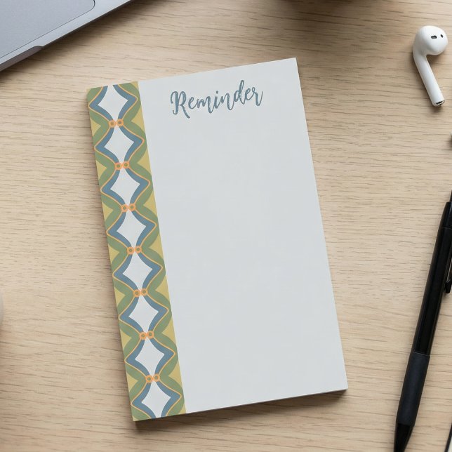Blue Green Retro Post-it Klebezettel (Classy and cute at the same time. Great for gifting mom, teacher or yourself. Hand drawn with love)