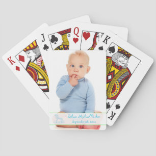Blue Green Rocking Horse Baby Foto Spielkarten