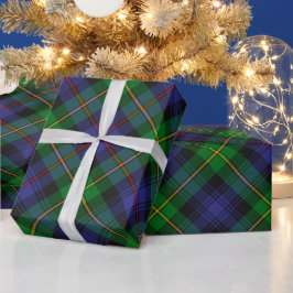 Blue Green Scottish Tartan Style Kariert Geschenkpapier