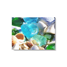 Blue Green Sea Glass Art Prints Leinwand Beach Coa