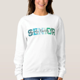 Blue Green Senior 2025 Typografie Sweatshirt