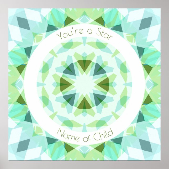 Blue Green Sie sind ein Star Baby Boy Kinderzimmer Poster (Vorne)