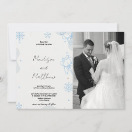Blue Green Snows Hochzeitseinladungen mit Foto Einladung