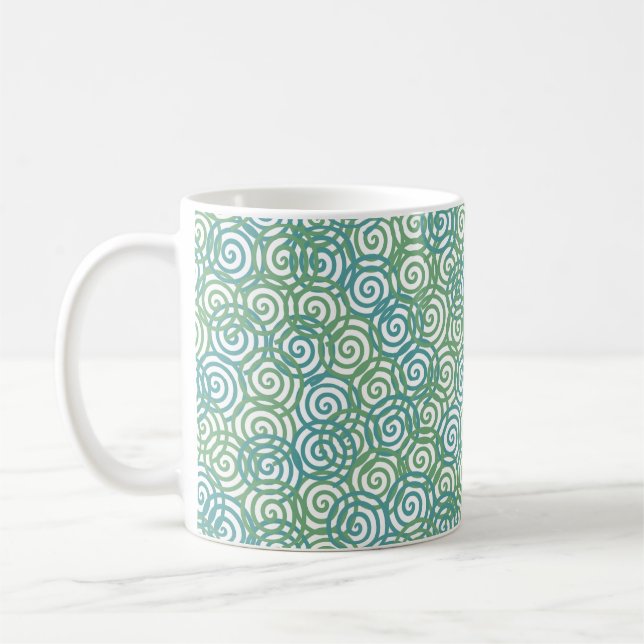 Blue Green Spirals Kaffeetasse (Links)