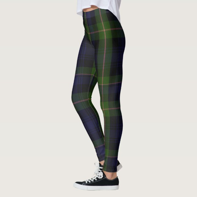 Blue Green Tartan Weihnachten Leggings (Links)