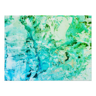 Blue Green Trendy Moderne Abstrakte Kunst Poster