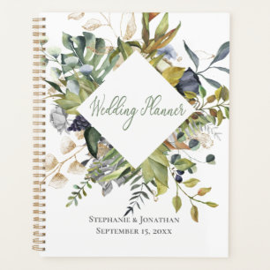 Blue & Green Tropical Wedding Planner Notebook Planer