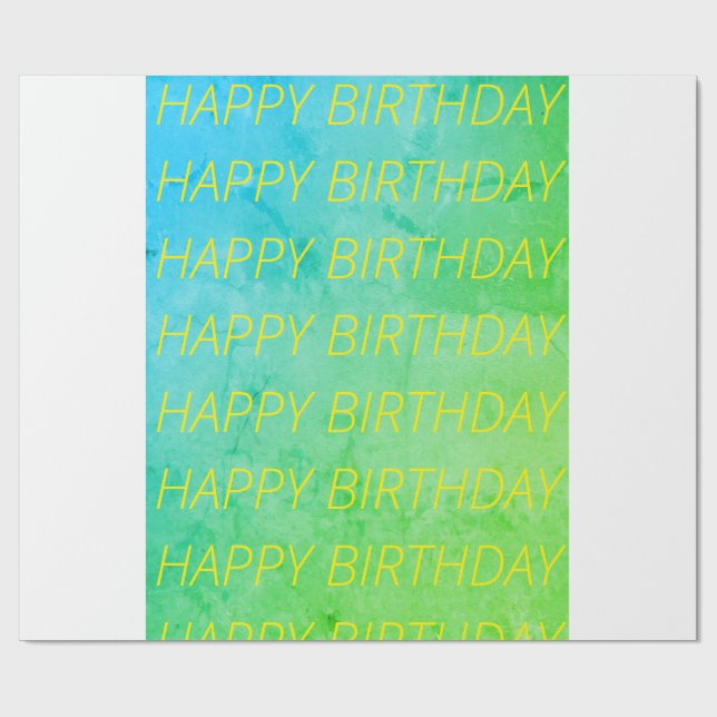 Blue/green tye-dye Wrapping Paper  Geschenkpapier (Flach)