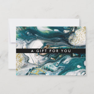 Blue Green und Gold Spritzer Geschenkgutschein