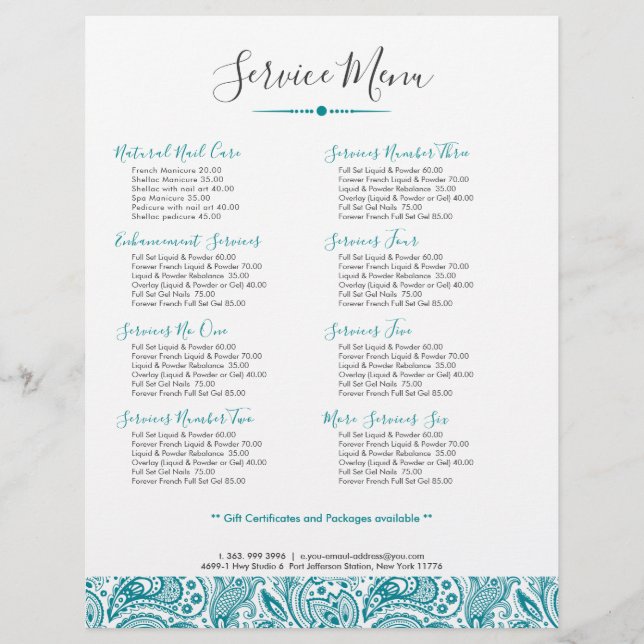 Blue-Green Vintag Paisley Lace Flyer (Vorne)