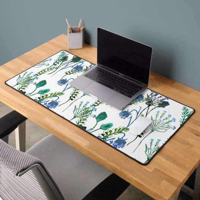 Blue Green Watercolor Wildflower  (Bureau 2)
