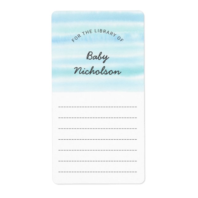 Blue Green Wcolor Baby Dusche Buchzeichen (Vorne)
