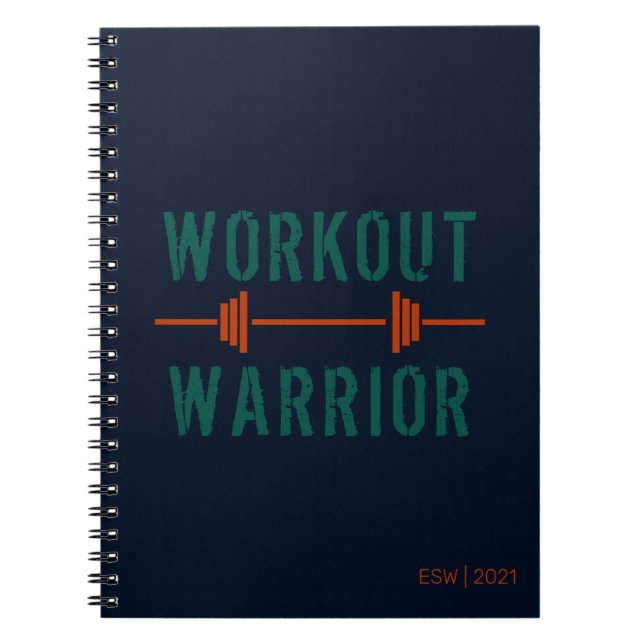 Blue Green Workout Warrior Fitness Journal (Devant)