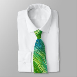 Blue Green Yellow Zigzag Krawatte