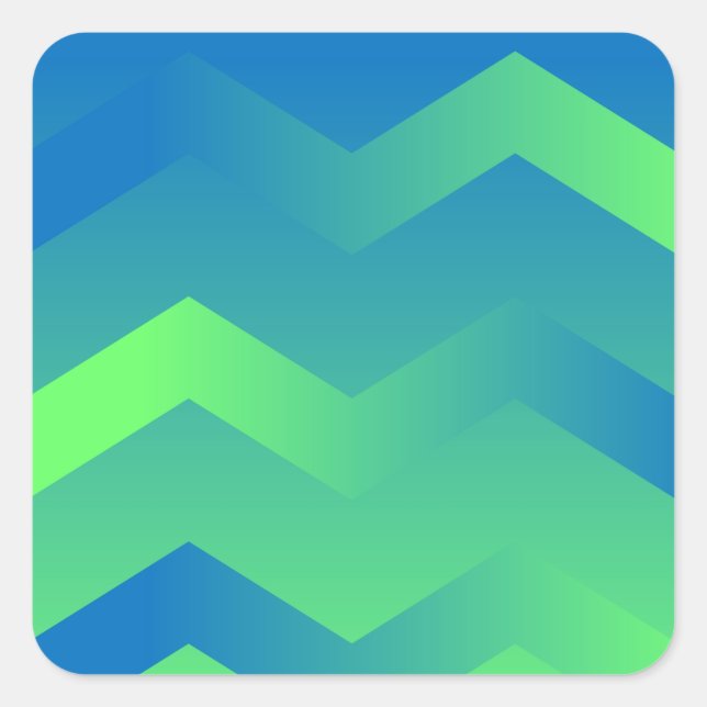 Blue & Green Zickzack Envelope Stickers (Vorderseite)