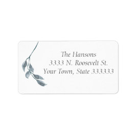 Blue Greenery Leicht zu lesende Rücksendeadresse Adressaufkleber