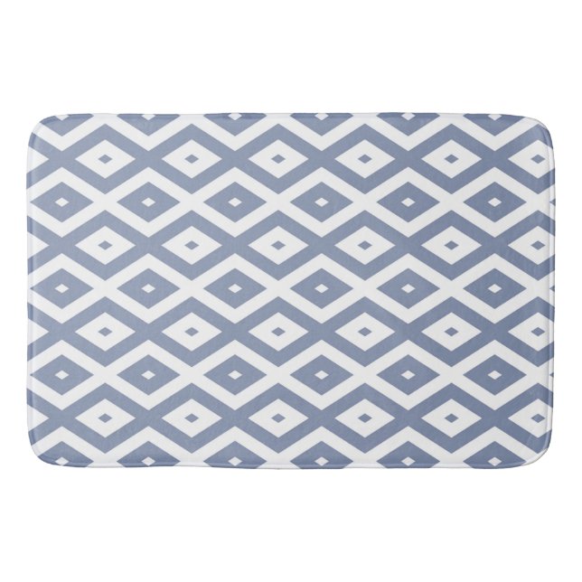 Blue grey and white diamond pattern badematte (Vorderseite)
