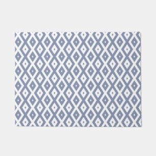 Blue grey and white diamond pattern fußmatte