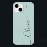 Blue Grey Elegant Calligraphy Script Name Case- Case-Mate iPhone 14 Hülle<br><div class="desc">Blue Gray Elegant Calligraphy Script Custom Personalisiert Name iPhone 14 Smart Phone Cases zeichnen sich durch ein modernes,  einfaches und stilvolles Design aus,  mit Ihrem personalisierten Namen in eleganter handgeschriebener Schrift Typografie auf opal blauem Hintergrund. Entworfen von ©Evco Studio www.zazzle.com/store/evcostudio</div>