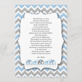 Blue Grey Elephants Baby shower merci