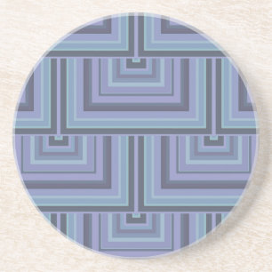 Blue-grey stripes square scales pattern sandstein untersetzer