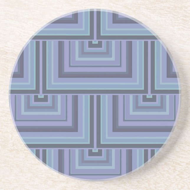 Blue-grey stripes square scales pattern sandstein untersetzer (Vorne)