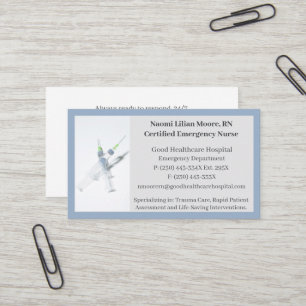 Blue Grey Syringes Gesundheitswesen Registered Nur Visitenkarte