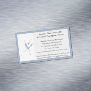 Blue Grey Syringes RN Gesundheitsversorgung Regist Magnetische Visitenkarte