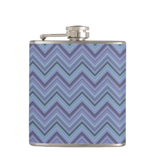 Blue-Grey Zigzag Stripes Flachmann