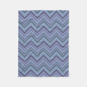 Blue-Grey Zigzag Stripes Fleecedecke