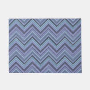 Blue-Grey Zigzag Stripes Fußmatte