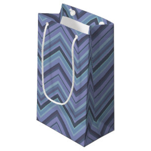 Blue-Grey Zigzag Stripes Kleine Geschenktüte