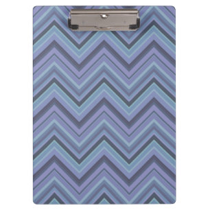 Blue-Grey Zigzag Stripes Klemmbrett