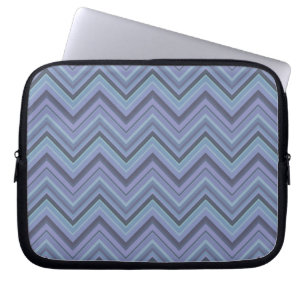 Blue-Grey Zigzag Stripes Laptopschutzhülle