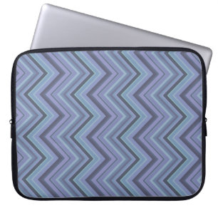 Blue-Grey Zigzag Stripes Laptopschutzhülle