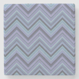 Blue-Grey Zigzag Stripes Steinuntersetzer