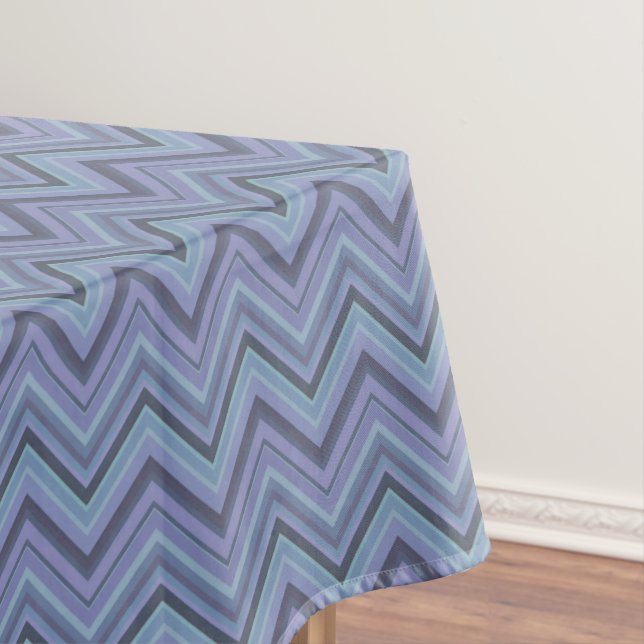 Blue-Grey Zigzag Stripes Tischdecke (Beispiel)