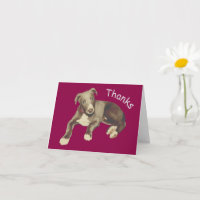 Blue Greyhound Puppy Personalisiert Danke Karte