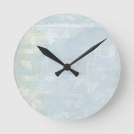 Blue Grunge Art Page Runde Wanduhr
