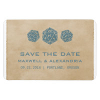 Blue Grunge D20 Dice Gamer Save the Date Magnet