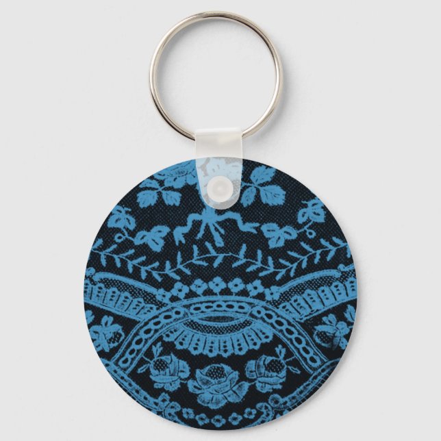 Blue Grunge Lace Schlüsselanhänger (Vorderseite)